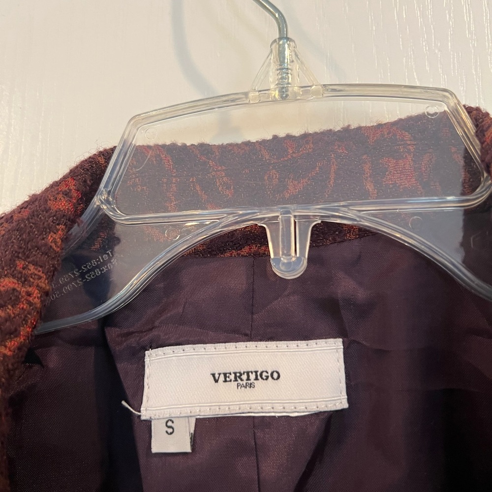 Vertigo Designer 3 Button Jacket Brown Floral Tex… - image 2